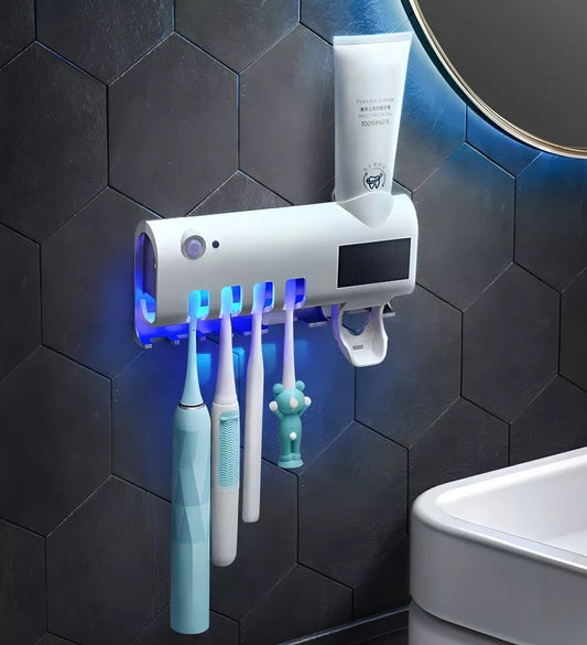Dispensador Crema Dental + Soporte Esterilizador De Cepillos